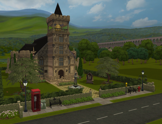 Sims 2 old world British church Our Lady of Plumbobs Church