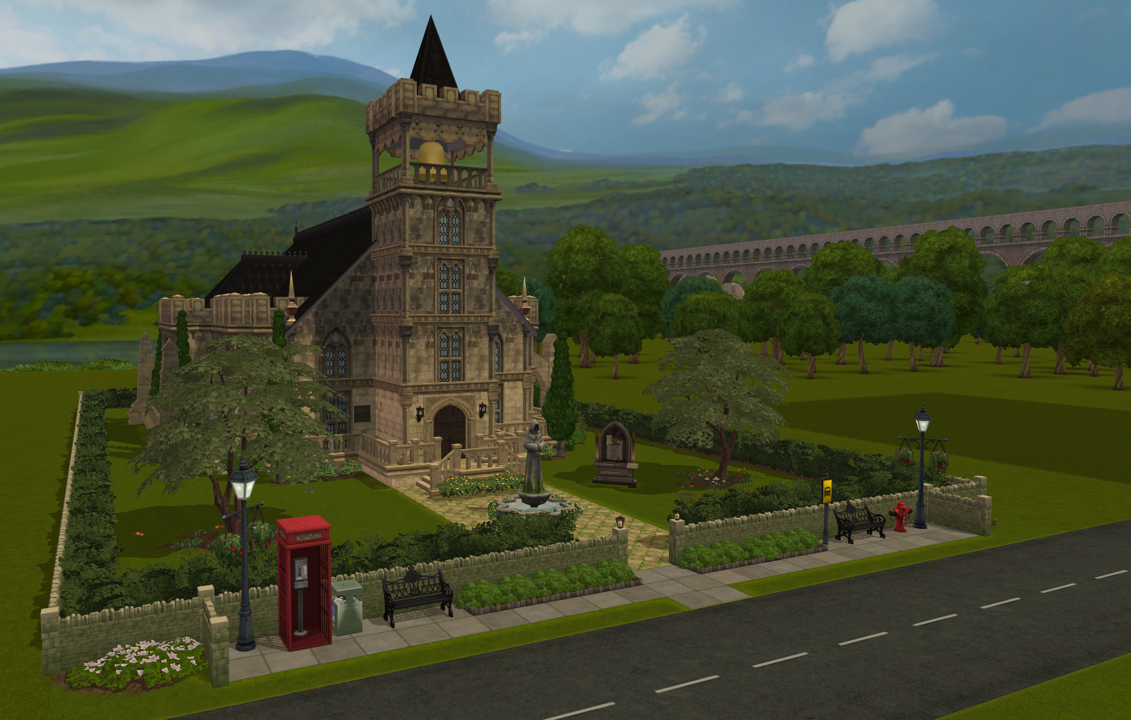 Sims 2 old world British church Our Lady of Plumbobs Church